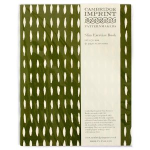 Cambridge Imprint Slim Exercise Book in Seed Olive