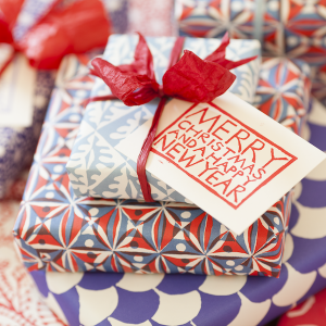 Cambridge Imprint Red and Blue Christmas Parcels