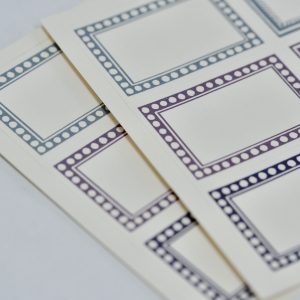 Small Labels in Blue-Purple - detail