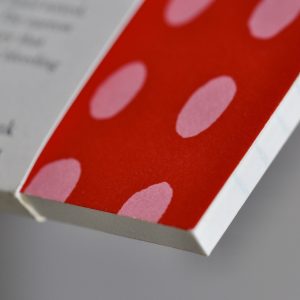 detail of Square Notebook in Bean Summer Pudding