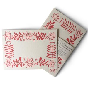 Cambridge Imprint Small Cards with Folk Art Patterned Border