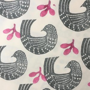 patterned bird and olive sprig