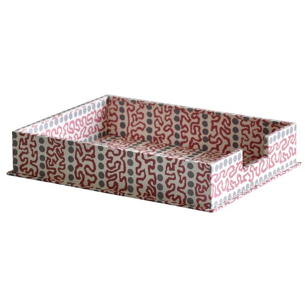 Cambridge Imprint Letter Trays covered in Charleston Meander patterned paper