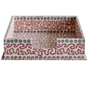 Cambridge Imprint Letter Trays covered in Charleston Meander patterned paper