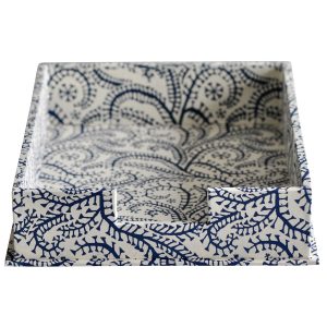 Cambridge Imprint Letter Trays covered in Seaweed Paisley patterned paper