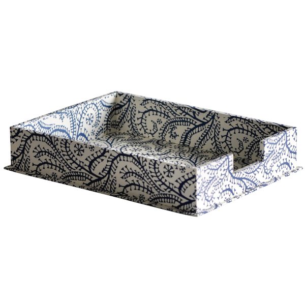 Cambridge Imprint Letter Trays covered in Seaweed Paisley patterned paper