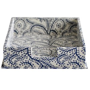 Cambridge Imprint Letter Trays covered in Seaweed Paisley patterned paper