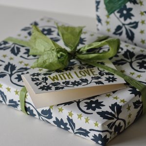 Leaves and Stars Christmas Wrapping by Cambridge Imprint