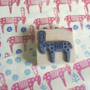 Folk Art Reindeer Printing Block by Cambridge Imprint