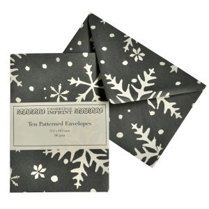 Snowflake patterned envelopes