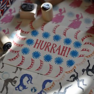 Small Sun and Hurrah! printing blocks