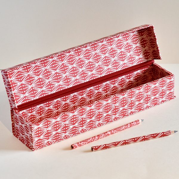 Cambridge Imprint Pen Box in Selvedge Patterned Paper