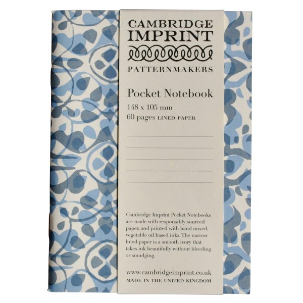 Patterned Lined Pocket Notebook By Cambridge Imprint (Dappled Blue)