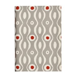 Patterned Lined Pocket Notebook By Cambridge Imprint (Persephone Grey and Crimson)