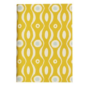 Patterned Lined Pocket Notebook By Cambridge Imprint (Persephone Mustard and Turquoise)