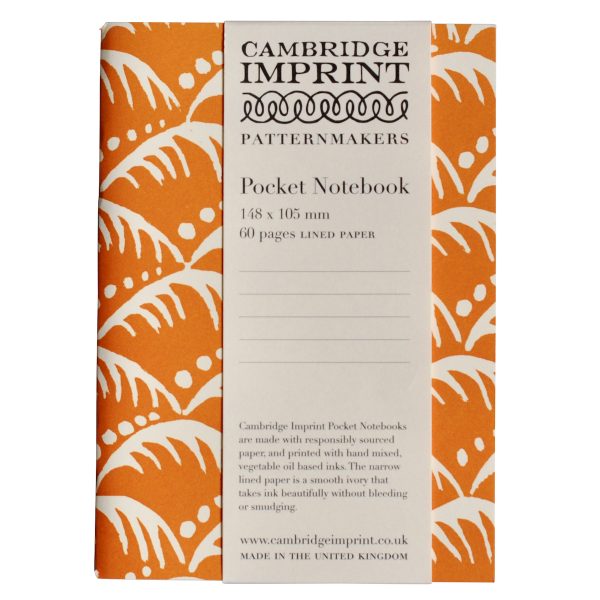 Patterned Lined Pocket Notebook By Cambridge Imprint (Wave Blood Orange)