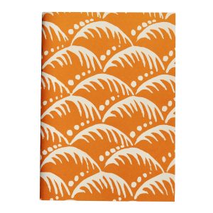 Patterned Lined Pocket Notebook By Cambridge Imprint (Wave Blood Orange)