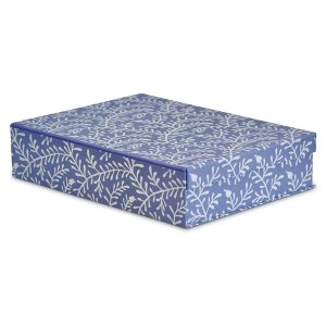 Hand-built A4 Box File covered in Sprig Harebell Patterned Paper