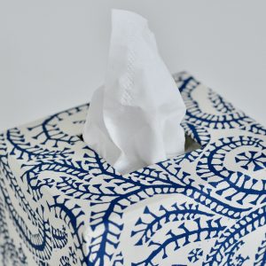 Tissue Box covered in patterned paper by Cambridge Imprint