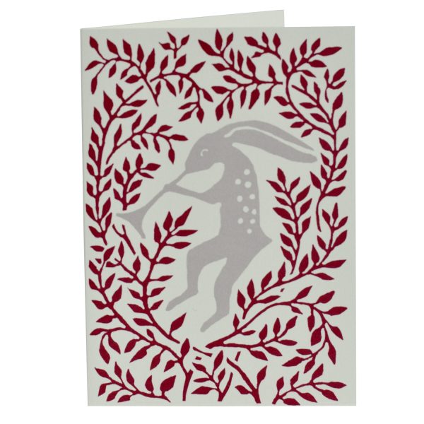 Dancing Hare card by Cambridge Imprint