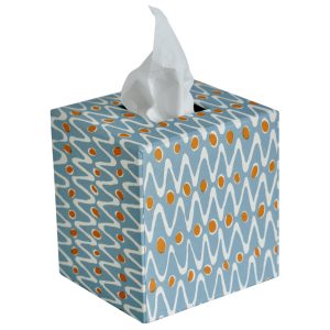 Tissue Box covered in patterned paper by Cambridge Imprint