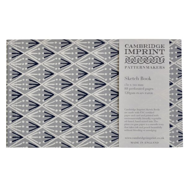 Cambridge Imprint Patterned Sketchbook in Selvedge Indigo