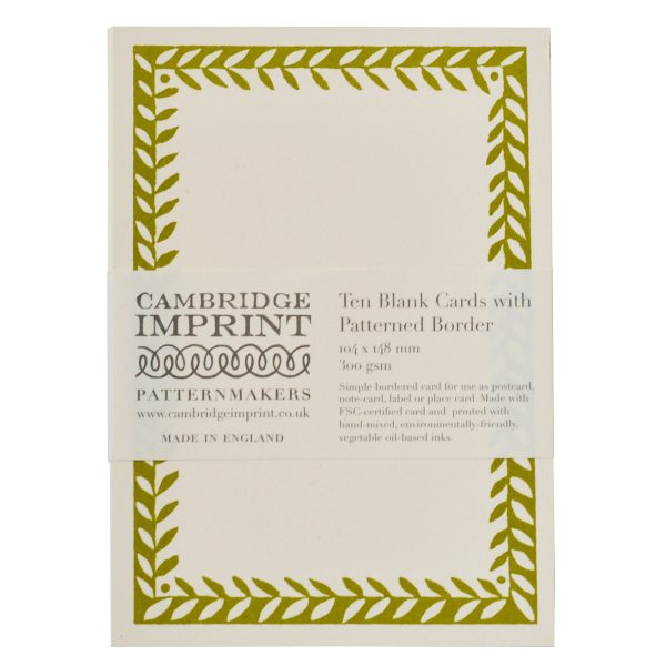 Simple Cards with Patterned Border in Bawden Green