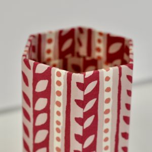 Handmade Pencil Pot covered in Cambridge Imprint Charleston Border patterned paper