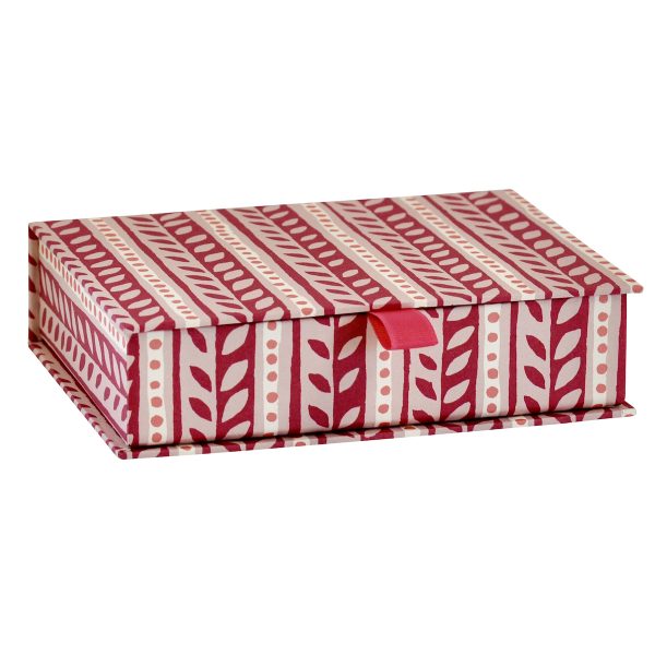 Handmade Postcard Box covered in Cambridge Imprint Charleston Border patterned paper