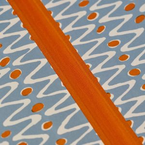 Handmade Portfolio covered in Cambridge Imprint Charleston Ripple patterned paper - detail