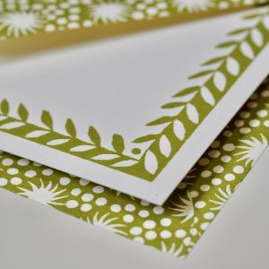 Simple Cards with Patterned Border in Bawden Green