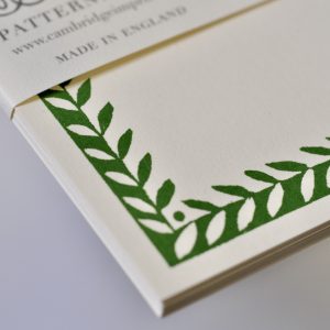 Simple Cards with Patterned Border in Pea Green