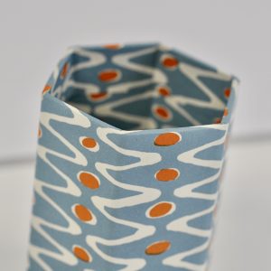 Handmade Pencil Pot covered in Cambridge Imprint Charleston Ripple patterned paper