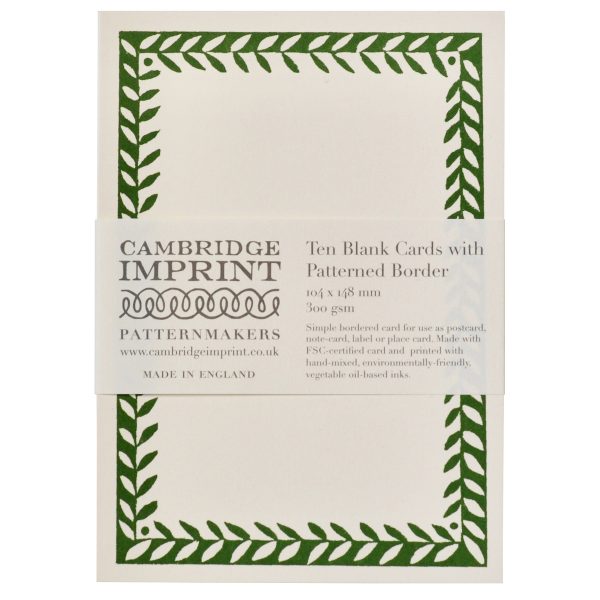 Simple Cards with Patterned Border in Pea Green