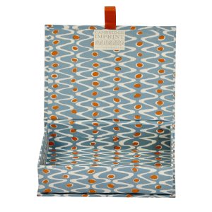 Handmade Postcard Box covered in Cambridge Imprint Charleston Ripple patterned paper