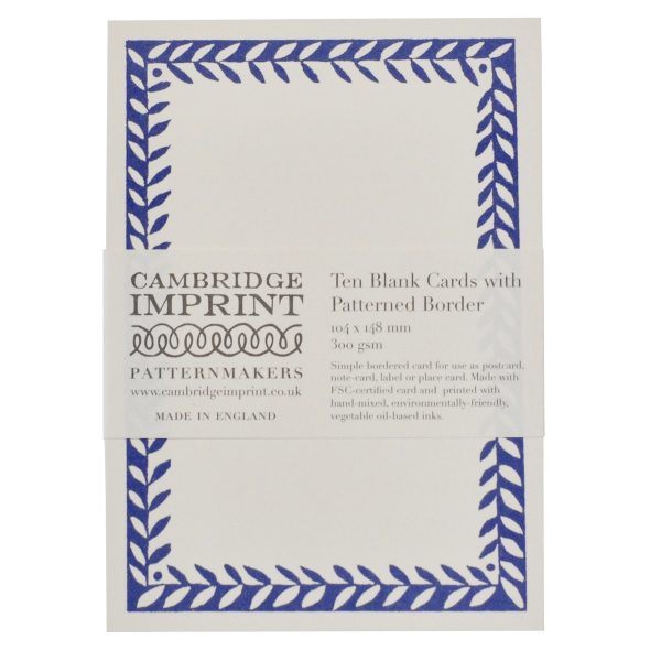 Simple Cards with Patterned Border in Blue