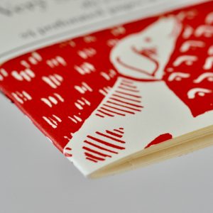 Very Slim List Book with patterned cover in Dogs Coral