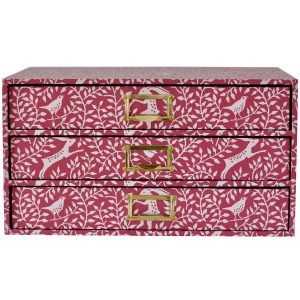 Collector's Drawers covered in Dancing Hare patterned paper