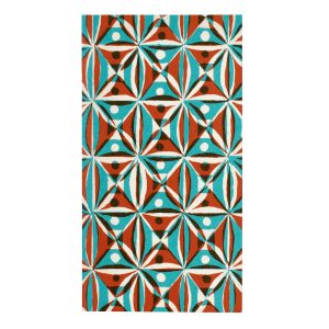 Very Slim List Book with patterned cover in Kaleidoscope Turquoise and Cocoa