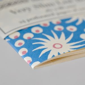 Very Slim List Book with patterned cover in Milky Way Blue and Pink