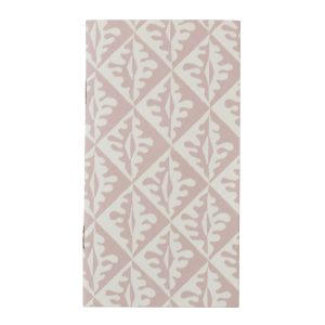 Very Slim List Book with patterned cover in Oak Leaves Pale Pink