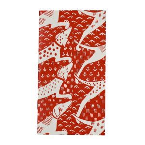 Very Slim List Book with patterned cover in Dogs Coral