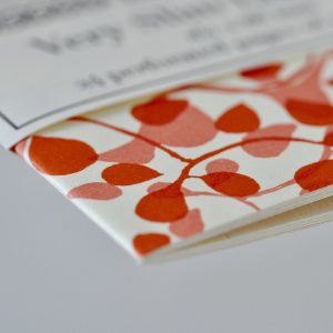 Very Slim List Book with patterned cover in Dappled Red