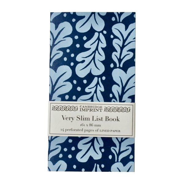 Very Slim List Book with patterned cover in Quercus Midnight