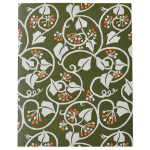 Exercise Book with Swamp Green and Orange patterned cover