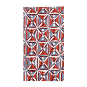 Very Slim List Book with patterned cover in Kaleidoscope Red and Blue