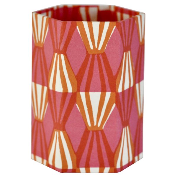 Threadwork Pink and Orange Pencil Pot