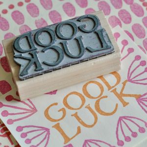 Good Luck printing block