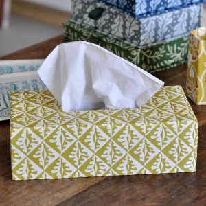 Tissue Box Cover in Oak Leaf Sap Green