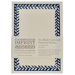 Prussian Blue Notecard with Patterned Border